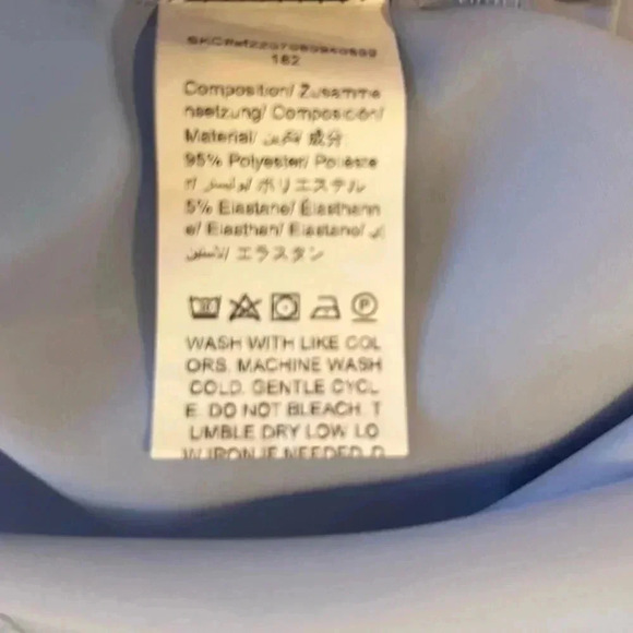 SHEIN LUNE Plus Contrast Swiss Dot Blouse Dusty Blue - Picture 8 of 8